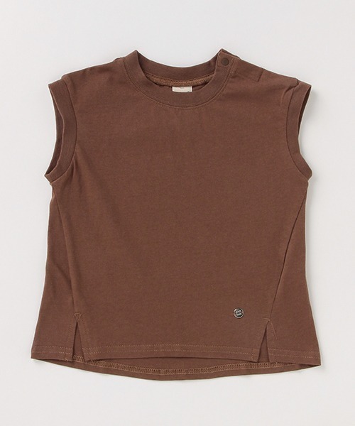 petit main（プティマイン）の「【リンク／接触冷感】裾スリットTシャツ（Tシャツ/カットソー・キッズ・ダークブラウン/ブルー/キナリ/ブラック・100cm/120cm/80ｃｍ/110cm/130cm/90cm）」の4枚目の写真