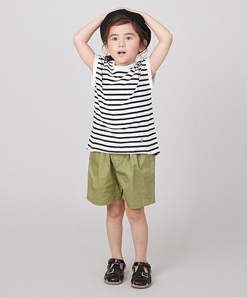 petit main（プティマイン）の「【リンク／接触冷感】裾スリットTシャツ（Tシャツ/カットソー・キッズ・ダークブラウン/ブルー/キナリ/ブラック・100cm/120cm/80ｃｍ/110cm/130cm/90cm）」の3枚目の写真