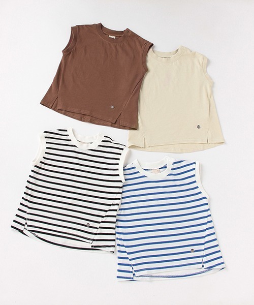 petit main（プティマイン）の「【リンク／接触冷感】裾スリットTシャツ（Tシャツ/カットソー・キッズ・ダークブラウン/ブルー/キナリ/ブラック・100cm/120cm/80ｃｍ/110cm/130cm/90cm）」の6枚目の写真