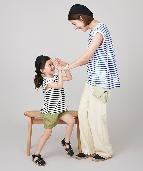 petit main（プティマイン）の「【リンク／接触冷感】裾スリットTシャツ（Tシャツ/カットソー・キッズ・ダークブラウン/ブルー/キナリ/ブラック・100cm/120cm/80ｃｍ/110cm/130cm/90cm）」の17枚目の写真