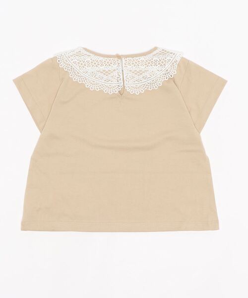 LOWRYS FARM（ローリーズファーム）の「レースエリツキＴシャツ　952941（Tシャツ/カットソー・キッズ・ベージュ/ブラック/オフホワイト・120cm/110cm/130cm）」の4枚目の写真