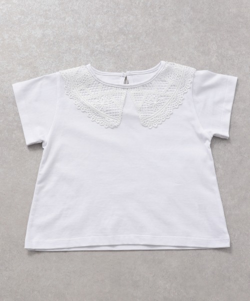 LOWRYS FARM（ローリーズファーム）の「レースエリツキＴシャツ　952941（Tシャツ/カットソー・キッズ・ベージュ/ブラック/オフホワイト・120cm/110cm/130cm）」の9枚目の写真