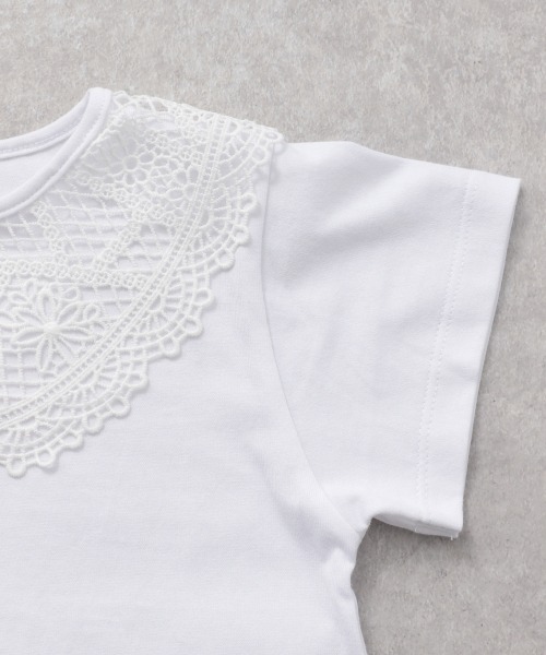 LOWRYS FARM（ローリーズファーム）の「レースエリツキＴシャツ　952941（Tシャツ/カットソー・キッズ・ベージュ/ブラック/オフホワイト・120cm/110cm/130cm）」の12枚目の写真