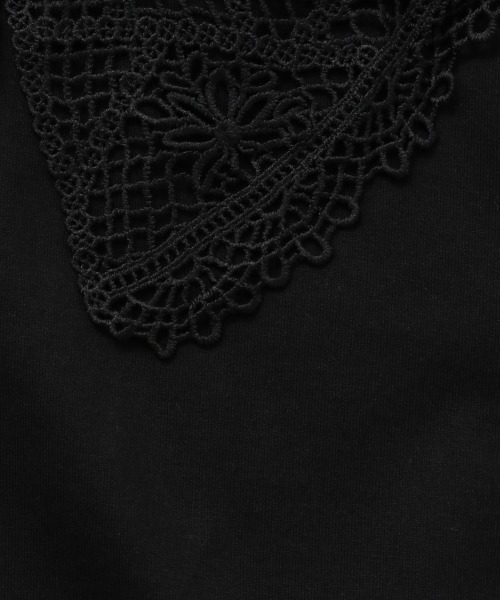 LOWRYS FARM（ローリーズファーム）の「レースエリツキＴシャツ　952941（Tシャツ/カットソー・キッズ・ベージュ/ブラック/オフホワイト・120cm/110cm/130cm）」の16枚目の写真