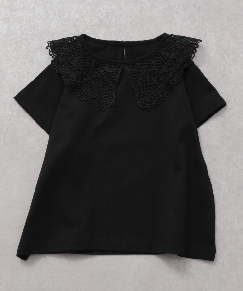 LOWRYS FARM（ローリーズファーム）の「レースエリツキＴシャツ　952941（Tシャツ/カットソー・キッズ・ベージュ/ブラック/オフホワイト・120cm/110cm/130cm）」の8枚目の写真