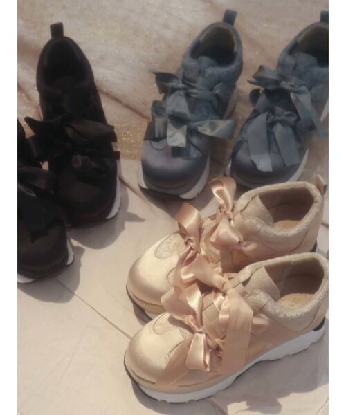 merry jenny（メリージェニー）の「ジャガードリボンスニーカー（スニーカー・レディース・ブラック/ピンク/ブルー・SMALL/MEDIUM/LARGE）」の18枚目の写真