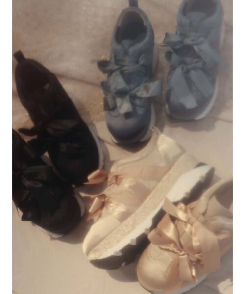 merry jenny（メリージェニー）の「ジャガードリボンスニーカー（スニーカー・レディース・ブラック/ピンク/ブルー・SMALL/MEDIUM/LARGE）」の10枚目の写真