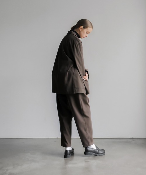 remer（リメール）の「loose basic double tailored jacket (セットアップ対応) / ルーズベーシックダブルテーラードジャケット（テーラードジャケット・メンズ・ブラック/モカ・SMALL/MEDIUM/LARGE）」の17枚目の写真