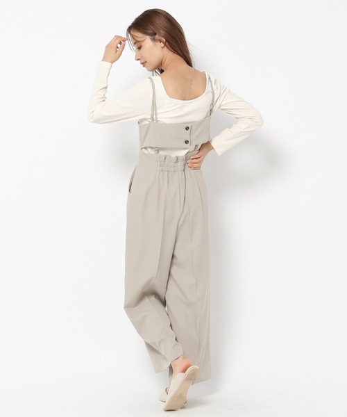 mysty woman（ミスティウーマン）の「バックデザインサロペット 218380（サロペット/オーバーオール・レディース・アイボリー/ブラウン/チャコール・FREE）」の8枚目の写真