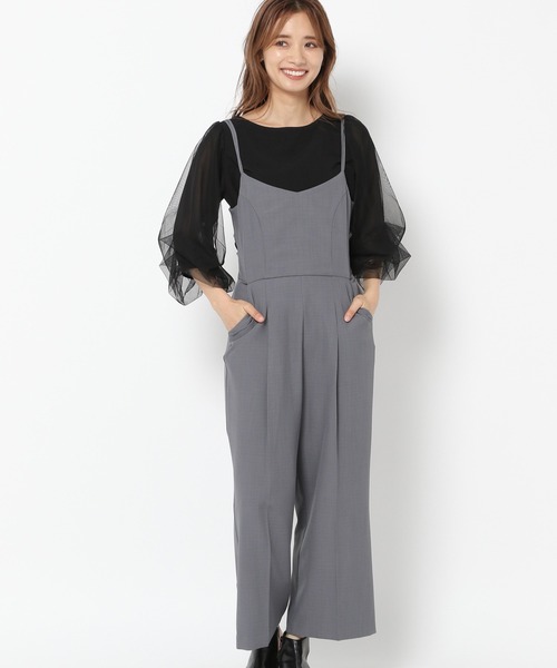 mysty woman（ミスティウーマン）の「バックデザインサロペット 218380（サロペット/オーバーオール・レディース・アイボリー/ブラウン/チャコール・FREE）」の18枚目の写真