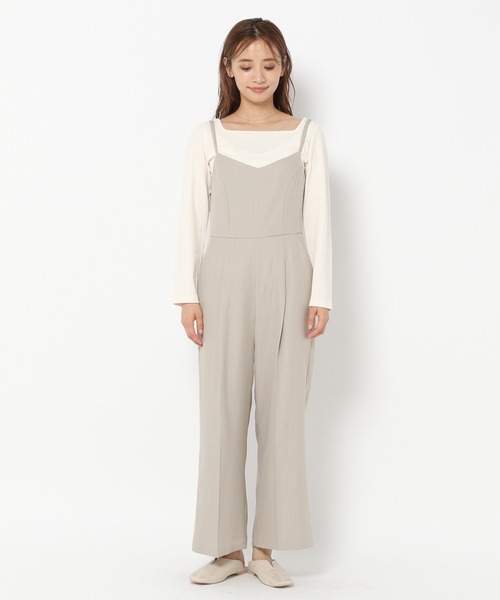 mysty woman（ミスティウーマン）の「バックデザインサロペット 218380（サロペット/オーバーオール・レディース・アイボリー/ブラウン/チャコール・FREE）」の16枚目の写真