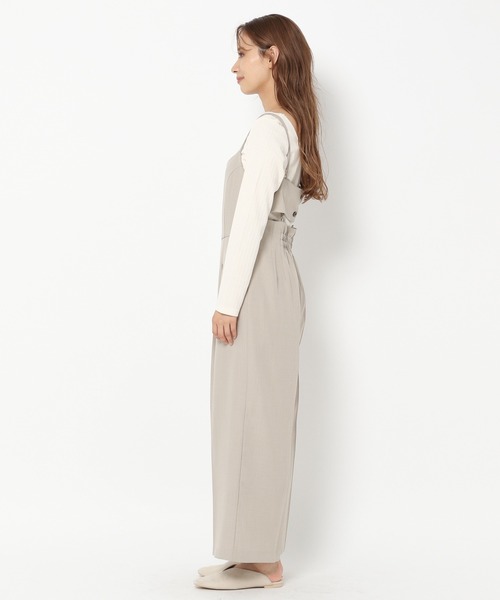 mysty woman（ミスティウーマン）の「バックデザインサロペット 218380（サロペット/オーバーオール・レディース・アイボリー/ブラウン/チャコール・FREE）」の4枚目の写真