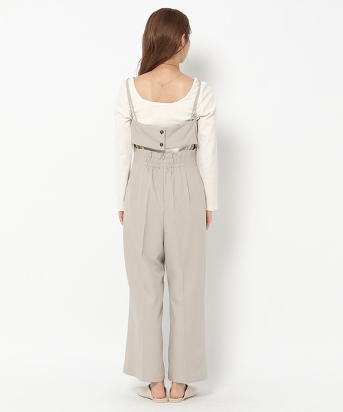 mysty woman（ミスティウーマン）の「バックデザインサロペット 218380（サロペット/オーバーオール・レディース・アイボリー/ブラウン/チャコール・FREE）」の6枚目の写真