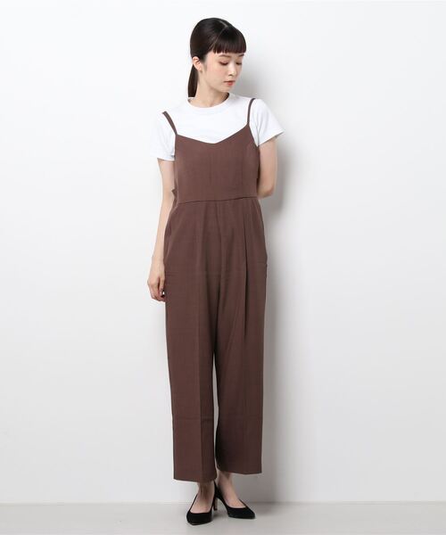 mysty woman（ミスティウーマン）の「バックデザインサロペット 218380（サロペット/オーバーオール・レディース・アイボリー/ブラウン/チャコール・FREE）」の20枚目の写真