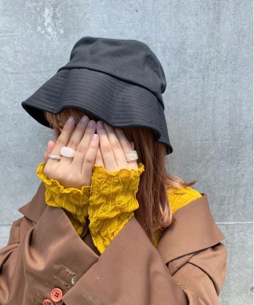 nemne store（ネンネストア）の「【accessory】気分屋さんのウネウネバケットハット（ハット・レディース・ブラック/アイボリー・F）」の15枚目の写真