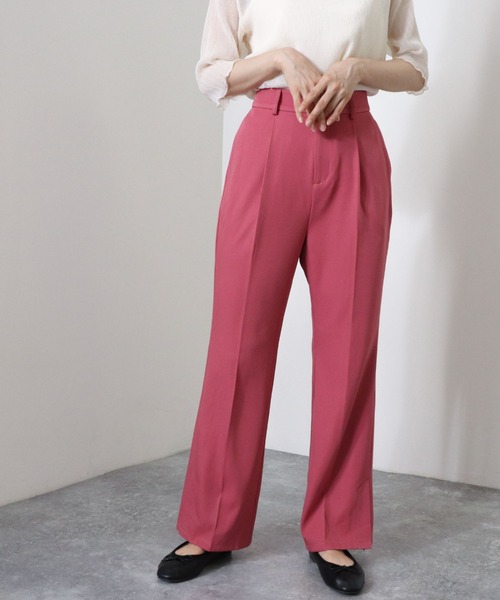 archives（アルシーヴ）の「サイドスリットセミフレアパンツ（その他パンツ・レディース・ローズ/ミント/モカ/グレイッシュベージュ・MEDIUM）」の4枚目の写真