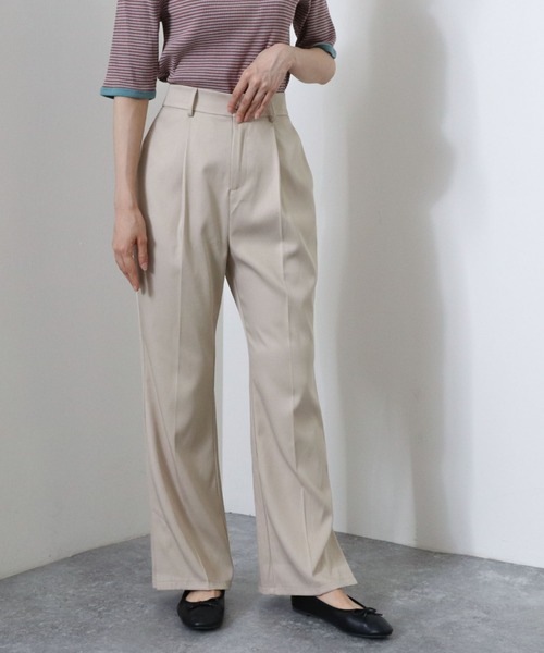 archives（アルシーヴ）の「サイドスリットセミフレアパンツ（その他パンツ・レディース・ローズ/ミント/モカ/グレイッシュベージュ・MEDIUM）」の2枚目の写真