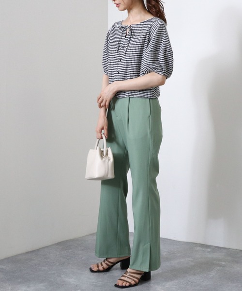 archives（アルシーヴ）の「サイドスリットセミフレアパンツ（その他パンツ・レディース・ローズ/ミント/モカ/グレイッシュベージュ・MEDIUM）」の11枚目の写真