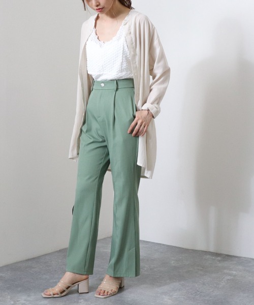 archives（アルシーヴ）の「サイドスリットセミフレアパンツ（その他パンツ・レディース・ローズ/ミント/モカ/グレイッシュベージュ・MEDIUM）」の14枚目の写真