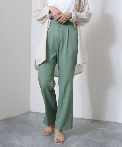 archives（アルシーヴ）の「サイドスリットセミフレアパンツ（その他パンツ・レディース・ローズ/ミント/モカ/グレイッシュベージュ・MEDIUM）」の15枚目の写真