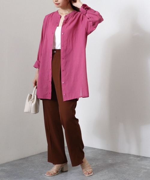 archives（アルシーヴ）の「サイドスリットセミフレアパンツ（その他パンツ・レディース・ローズ/ミント/モカ/グレイッシュベージュ・MEDIUM）」の6枚目の写真