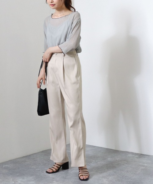 archives（アルシーヴ）の「サイドスリットセミフレアパンツ（その他パンツ・レディース・ローズ/ミント/モカ/グレイッシュベージュ・MEDIUM）」の17枚目の写真