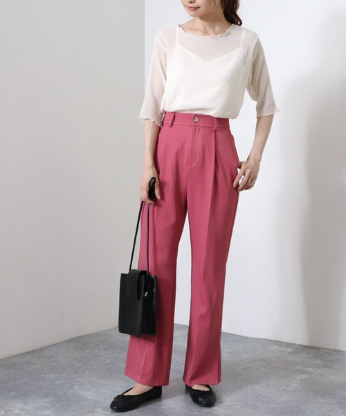 archives（アルシーヴ）の「サイドスリットセミフレアパンツ（その他パンツ・レディース・ローズ/ミント/モカ/グレイッシュベージュ・MEDIUM）」の9枚目の写真