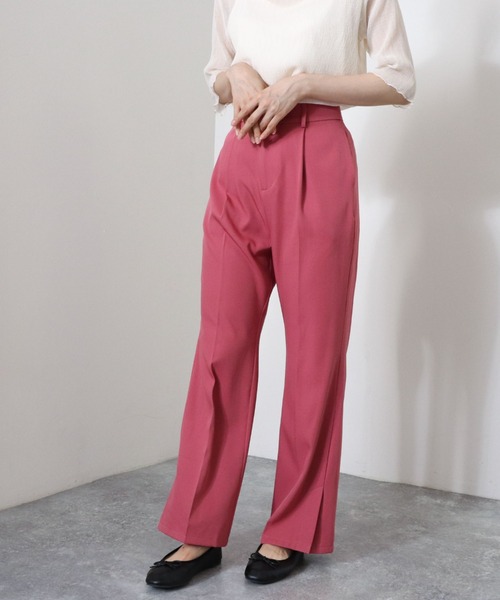 archives（アルシーヴ）の「サイドスリットセミフレアパンツ（その他パンツ・レディース・ローズ/ミント/モカ/グレイッシュベージュ・MEDIUM）」の12枚目の写真