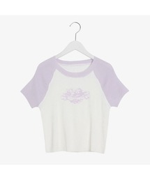 SONYUNARA 配色クロップ半袖ニット