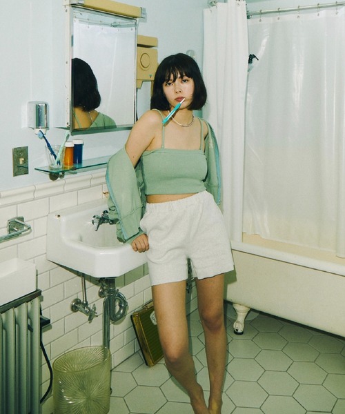 WHO'S WHO gallery（フーズフーギャラリー）の「【SLOPPY/スロッピー】ショートパンツ（その他パンツ・レディース・ブラウン/サックスブルー/ミント/オートミール/ブラック・FREE）」の8枚目の写真