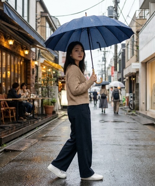 REBALANCE（リバランス）の「バンブー傘（長傘・レディース・ホワイト/ブラック/グレー/カーキ/ネイビー/ライトグリーン・ONE SIZE）」の6枚目の写真