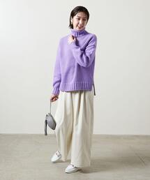 SLOANE | 別注＜SLOANE（スローン）＞3G ドロップショルダー タートルネック ニット †(ニット/セーター)