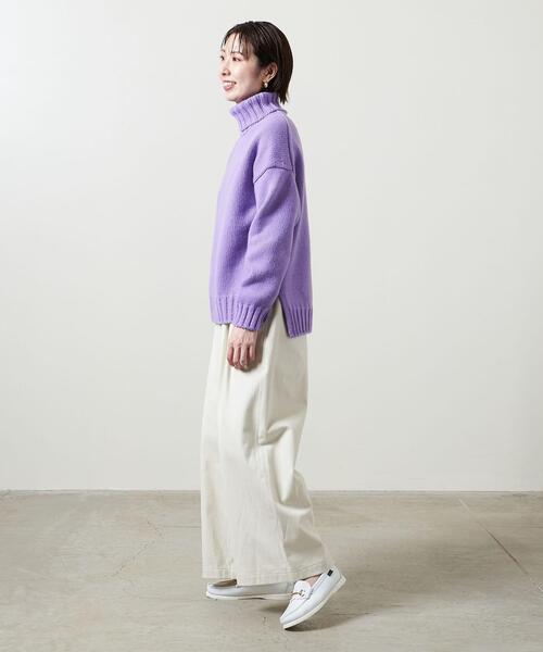 SLOANE（スローン）の「別注＜SLOANE（スローン）＞3G ドロップショルダー タートルネック ニット †（ニット/セーター・レディース・ライトグレー/ベージュ/ライラック/クリーム・FREE）」の15枚目の写真