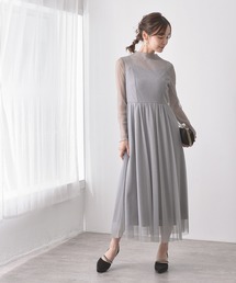 Kana（カナ）の「ラメチュール フレア メロウ ワンピース パーティー ドレス 結婚式 お呼ばれ オケージョン（ドレス）」