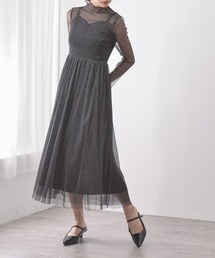 Kana | ラメチュール フレア メロウ 結婚式 お呼ばれ ワンピースドレス(ドレス)