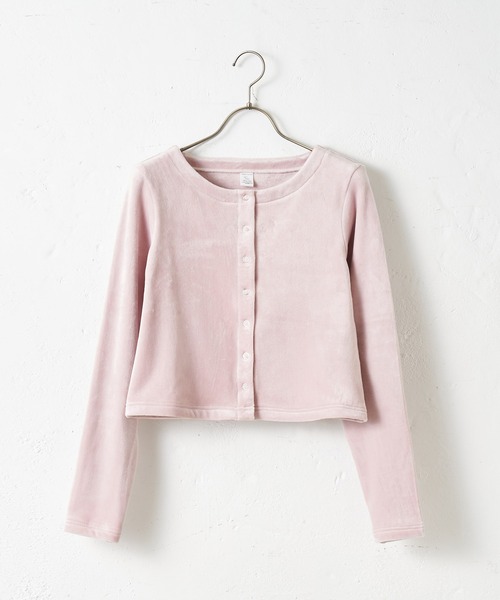 TERRITOIRE(テリトワール)の「ベロアチビカーディガン(カーディガン/ボレロ・レディース・ネイビー/ブラウン/グレー/ピンク/アイボリー・FREE)」の5枚目の写真