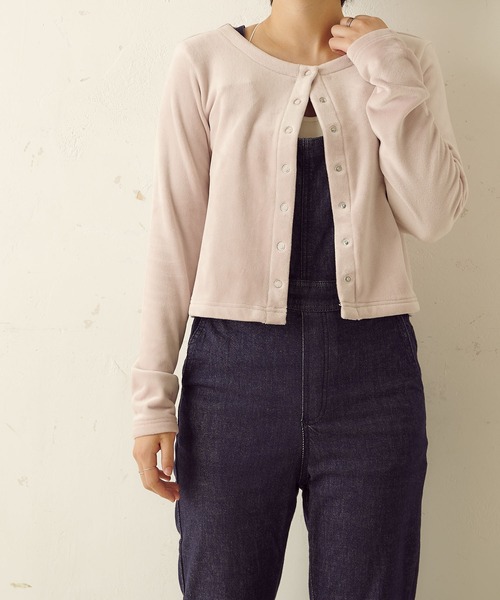 TERRITOIRE(テリトワール)の「ベロアチビカーディガン(カーディガン/ボレロ・レディース・ネイビー/ブラウン/グレー/ピンク/アイボリー・FREE)」の16枚目の写真