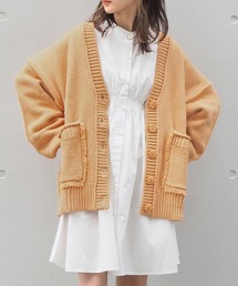 【選べる2デザイン】フリンジ使いVネックカーディガン