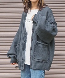 【選べる2デザイン】フリンジ使いVネックカーディガン