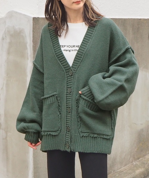 tiptop(ティップトップ)の「【選べる2デザイン】フリンジ使いVネックカーディガン(カーディガン/ボレロ・レディース・ダークグリーン/ブルー/オレンジ系その他/グレイッシュベージュ/オレンジ/イエロー/グリーン/レッド/オフホワイト/ライトブルー/ホワイト系その他/ブラック系その他/グレー系その他/グリーン系その他・FREE)」の20枚目の写真
