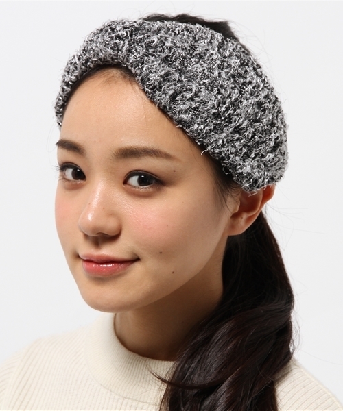WEGO（ウィゴー）の「WEGO/ミックスもこもこヘアバンド（ヘアバンド・レディース・ブラック/ベージュ・FREE）」の2枚目の写真