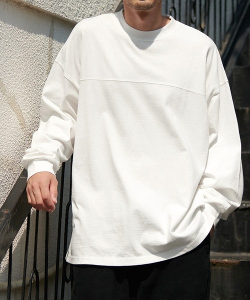 coca（coca）（コカ）の「＼＼新色登場／／メンズ 10sフットボールロンTee（Tシャツ/カットソー・メンズ・ホワイト/ブラック/カーキ/ピンク・L/M）」の2枚目の写真