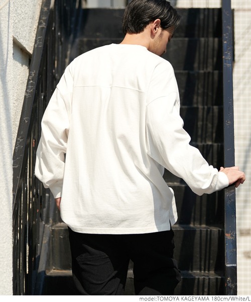 coca（coca）（コカ）の「＼＼新色登場／／メンズ 10sフットボールロンTee（Tシャツ/カットソー・メンズ・ホワイト/ブラック/カーキ/ピンク・L/M）」の6枚目の写真