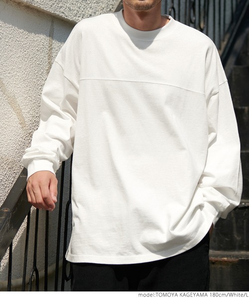 coca（coca）（コカ）の「＼＼新色登場／／メンズ 10sフットボールロンTee（Tシャツ/カットソー・メンズ・ホワイト/ブラック/カーキ/ピンク・L/M）」の7枚目の写真