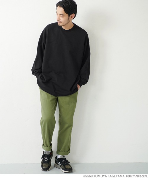 coca（coca）（コカ）の「＼＼新色登場／／メンズ 10sフットボールロンTee（Tシャツ/カットソー・メンズ・ホワイト/ブラック/カーキ/ピンク・L/M）」の10枚目の写真