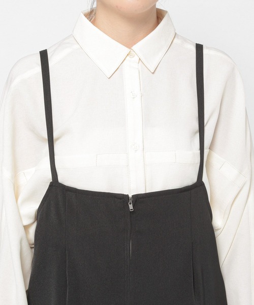 PAGEBOY（ページボーイ）の「ミニマルサロペット（サロペット/オーバーオール・レディース・ブラック/グレイッシュベージュ・FREE）」の10枚目の写真