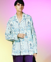 《ユニセックスアイテム》インドプリントプライムオーバーオープンカラーシャツ 【MAISON SPECIAL/メゾンスペシャル】