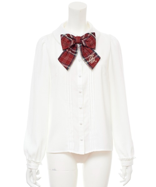 Secret Honey（シークレットハニー）の「リボンタイ付学生風ブラウス（シャツ/ブラウス・レディース・レッド/ピンク/ブルー系その他・MEDIUM）」の15枚目の写真