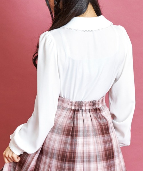 Secret Honey（シークレットハニー）の「リボンタイ付学生風ブラウス（シャツ/ブラウス・レディース・レッド/ピンク/ブルー系その他・MEDIUM）」の12枚目の写真