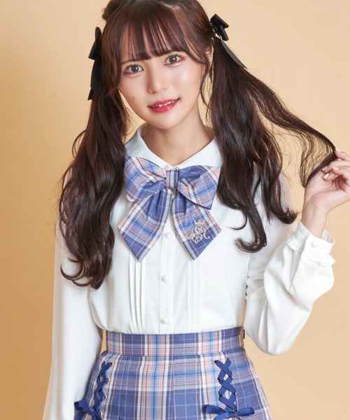 Secret Honey（シークレットハニー）の「リボンタイ付学生風ブラウス（シャツ/ブラウス・レディース・レッド/ピンク/ブルー系その他・MEDIUM）」の14枚目の写真